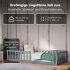 Bellabino 'Vere' Bodenbett 90x200 cm mit Matratze, grau, Massivholz Kiefer, Montessori Kinderbett mit Rausfallschutz und Lattenrost Bild 5