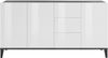 Dmora Kommode Abic, Küchen-Sideboard mit 3 Türen und 3 Schubladen, Wohnzimmer-Buffet, 100 % Made in Italy, 160 x 40 x 82 cm, glänzendes Weiß und Schiefer, Bild 4