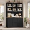 Homfa Bücherregal 182 cm Aktenschrank Mehrzweckschrank, mit Steckdose, 2 Türen und 2 Schubladen für Hängemappen A4, schwarz Bild 2