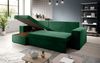 Designer Sofa Denver mit Schlaf- und Klappfunktion Samt Gruen Rechts Bild 4