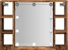 vidaXL Spiegelschrank mit LED-Leuchten Altholz-Optik 76x15x55 cm 857001 Bild 5