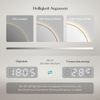 EMKE LED Badspiegel ф80cm Gebürstetem Goldrahmen, Beschlagfrei, Uhr, Temperatur, Dimmbar, Memory-Funktion Neutrales Licht Wandspiegel Bild 3