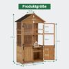 M MCombo Gartenschrank Holz Klein, Outdoor Gartenhaus Gerätehaus Wetterfest, Gewächshaus für Balkon & Terrasse, 0111 (Natur) Bild 3