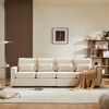 4-Sitzer Sofa B 264 x T 83 x H 87 cm aus Leinenstoff in Beige Bild 1