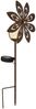 LED Solarleuchte, Glaskugel, Windrad, gelb, H 50 cm Bild 2