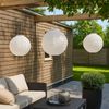 LED Solar Außen-Hängeleuchte, Lampion weiß, D 30 cm Bild 3
