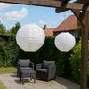 LED Solar Außen-Hängeleuchte, Lampion weiß, D 30 cm Bild 2