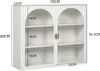 Flieks Wandschrank Küchen-Hängeschrank mit 2 Glastüren & 3 Ablagen, Einzigartige Webmuster, Weiß Bild 4