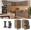 Küchenunterschrank R-Line Edelgrau 40 cm mit Schubladen, AP Marmor Vicco Bild 4