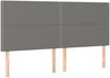 vidaXL Boxspringbett mit Matratze Stoff Dunkelgrau 200x200 cm, Härtegrad: H2 [3136542] Bild 5