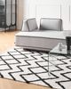 Teppich Baumwolle beige schwarz 160 x 230 cm geometrisches Muster Kurzflor ELDES Bild 3