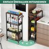 BlingBin Rollwagen Küchenwagen 4 Etagen, Beistellwagenmit Handhaben, Servierwagen, (1er Set, 1 St, Produktabmessungen: 40*20*86.5CM), Schmal Nischenwagen mit Holzplatte für Küche, Bad, Waschküche Bild 3