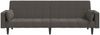 vidaXL Schlafsofa 2-Sitzer mit 2 Kissen Dunkelgrau Samt 375848 Bild 5