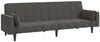 vidaXL Schlafsofa 2-Sitzer mit 2 Kissen Dunkelgrau Samt 375848 Bild 2