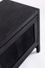 TV-Board Stonwar aus Mangoholz, modernes Design mit Rattanfront, schwarz, 180 cm breit Bild 5
