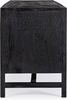 TV-Board Stonwar aus Mangoholz, modernes Design mit Rattanfront, schwarz, 180 cm breit Bild 4
