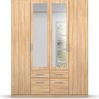 rauch Kleiderschrank, Drehtürenschrank BINGEN, 4-türig, 2 Spiegeltüren teilaufgelegt, 4 Schubkästen, Eiche Sonoma, 181 x 229 x 54 cm Bild 2