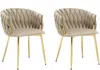 Vente-unique - ELEGANO Stuhl SamtStoff Beige - B 59 cm x H 74 cm x L 57 cm Bild 2