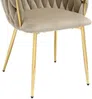 Vente-unique - ELEGANO Stuhl SamtStoff Beige - B 59 cm x H 74 cm x L 57 cm Bild 5