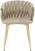 Vente-unique - ELEGANO Stuhl SamtStoff Beige - B 59 cm x H 74 cm x L 57 cm Bild 3