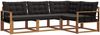 vidaXL Outdoor-Sofagarnitur mit Kissen 4 pcs Natürlich und Schwarz 3369415 Bild 2