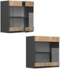 Küchenglasschrank R-Line Goldkraft Eiche 60 cm J-Shape Vicco Bild 5