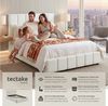 tectake Polsterbett Elegantes teddystoff-bett mit integrierter lattenrostauflage (Polsterbett günstig Shirley, in Teddy creme), stabiles Gestell aus Holz und pulverbeschichtetem Stahl Bild 2