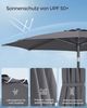 Songmics Sonnenschirm mit Kurbel, knickbar, Metall / Polyester grau, Ø 270 cm Bild 5