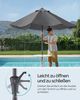 Songmics Sonnenschirm mit Kurbel, knickbar, Metall / Polyester grau, Ø 270 cm Bild 2