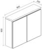Badplaats Spiegelschrank Paso 80 x 60 cm Eiche - Badezimmerschrank mit Spiegel und 2 Türen Bild 4