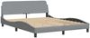 vidaXL Bett mit Matratze "Dover" Hellgrau 160x200 cm Stoff 3208424 Bild 4