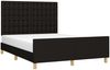 Doppelbett mit Kopfteil Stoff Schwarz 140x200 cm Bild 3