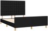 Doppelbett mit Kopfteil Stoff Schwarz 140x200 cm Bild 4