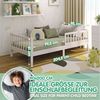CADANI Kinderbett Nik - abnehmbarer Rausfallschutz - bis 200 kg belastbar (Jugendbett · bis 200 kg belastbar · inkl. Roll-Lattenrost), · Kiefer Massivholz · Farbe: Weiß Bild 3