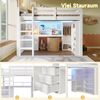 MODFU Kinderbett mit Kleiderschrank & Schreibtisch (Hochbett mit LED-Leuchten, Jugendbett 140X200 cm), ohne Matratze Bild 1