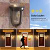 Elegear Außen-Wandleuchte 2 Stück Solarleuchte mit Bewegungsmelder, LED Gartenleuchten, Außenbeleuchtung, LED wechselbar, Warmweiß, Solar Wandleuchte für Wand, Flur & Garten, IP54 wasserdicht Bild 3
