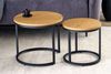 Modernes 2er Set Beistelltisch MARMO 45cm natur Wildeiche-Look schwarz Metall Bild 3