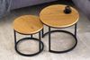 Modernes 2er Set Beistelltisch MARMO 45cm natur Wildeiche-Look schwarz Metall Bild 4