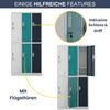 Umkleideschrank Spind IGOR - 6 Abteile, Etikettenhalter Lüftungsschlitze | Umkleidespind Schließfachschrank Garderobenspind, 185x90x45cm Grau-Blau-Anthrazit Bild 5