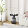 Beistelltisch >1158< in Schwarz, Metall, Glas - 50x52cm (HxD) Bild 2