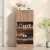 FUROKOY Schuhschrank Schuhregal mit 3 Klappen (Schuhablage Schuhkipper mit 6 Fächern, für 24 Paar Schuhe) für Eingangsbereich, Flur, 60 x 24 x 113 cm Bild 3