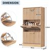 FUROKOY Schuhschrank Schuhregal mit 3 Klappen (Schuhablage Schuhkipper mit 6 Fächern, für 24 Paar Schuhe) für Eingangsbereich, Flur, 60 x 24 x 113 cm Bild 4