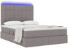 vidaXL LED-Speicherbett mit Matratze Taupe 140 x 200 cm Stoff 3372423 Bild 3
