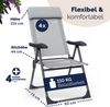Casaria Gartenstühle 4er Set Grau Klappbar 7-fach Verstellbar Bild 3
