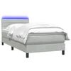 vidaXL Boxspringbett mit Matratze & LED Hellgrau 80x220 cm Samt 3317001 Bild 3