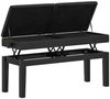 HOMCOM Klavierbank höhenverstellbar mit Stauraum bis 220 KG Belastbar (Pianobank, 1-St, Klavierhocker), Kunstleder, Schwarz, 105 x 37 x 48-58 cm Bild 2