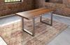 Esstisch Baumkante Massiv Akazie nussbaumfarben 200 x 100 U-Gestell Silber UTRECHT 70888532 Bild 3