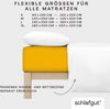 Schlafgut Spannbettlaken PREMIUM Mako-Zwirn-Jersey, 220 g/m², 95% Bio-Baumwolle, 5% Elasthan, Mako-Zwirn-Jersey, Gummizug: rundum, (1 Stück), Bettlaken bis 30 cm Höhe, PREMIUM-Qualität langlebig, perfekter Sitz Bild 3