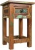 Wohnling Beistelltisch KALKUTTA 30 x 30 x 50 cm | Massivholz Nachtkonsole mit Schublade | Nachttisch Schlafzimmer aus Massiv Holz | Nachtkonsole - Anstelltisch Shabby-Chic Bild 2