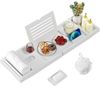 LuxusKollektion Salatbesteck Badewannenablage Bambus Getränkehalter Ipad Buchstütze Weiß Bild 4